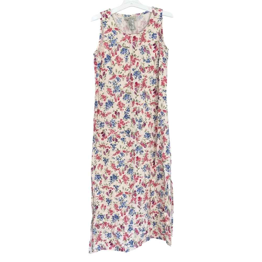 Floral Sleeveless linen Maxi Dress